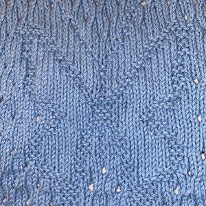 3 Blue Hand Knitted Butterfly Wash Cloths Cotton